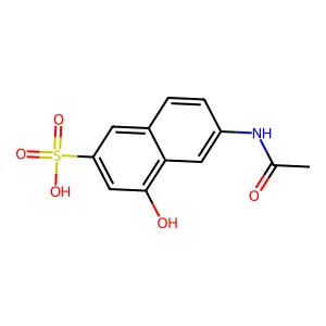 6-Acetamido-4-hydroxynaphthalene-2-sulphonic acid structure