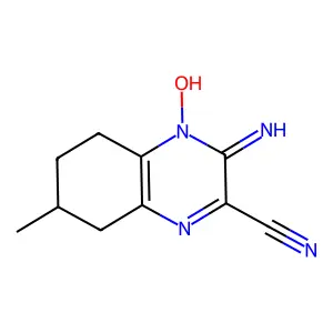 4-Hydroxy-3-imino-7-methyl-5,6,7,8-tetrahydroquinoxaline-2-carbonitrile structure