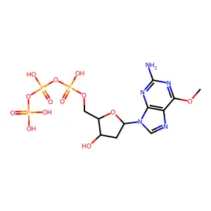 2'-Deoxy-6-O-methylguanosine 5'-(tetrahydrogen triphosphate) structure