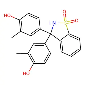 Phenol, 4,4'-(1,1-dioxido-1,2-benzisothiazol-3(2H)-ylidene)bis[2-methyl- structure