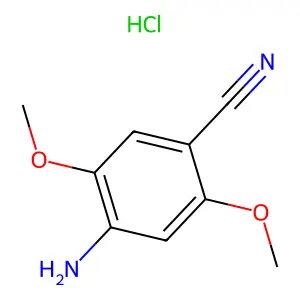 Benzonitrile, 4-amino-2,5-dimethoxy-, hydrochloride (1:1) structure