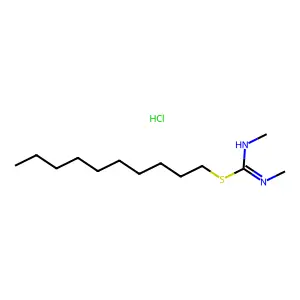 Pseudourea, 2-decyl-1,3-dimethyl-2-thio-, hydrochloride structure