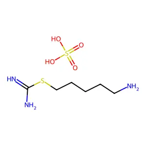 Pseudourea, 2-(aminopentyl)-2-thio-, hydrogen sulfate structure