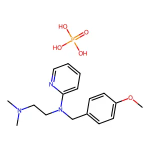 Pyridine, 2-((2-(dimethylamino)ethyl)(p-methoxybenzyl)amino)-, phosphate structure