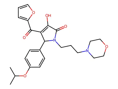 4-(furan-2-carbonyl)-3-hydroxy-1-[3-(morpholin-4-yl)propyl]-5-[4-(propan-2-yloxy)phenyl]-2,5-dihydro-1H-pyrrol-2-one structure