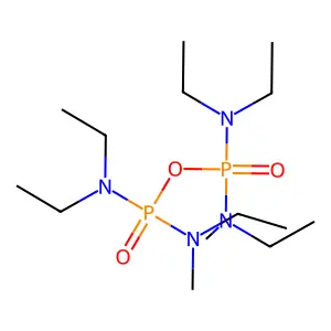 N,N,N',N',N'',N'''-Hexaethyl-N'',N'''-dimethyldiphosphoric tetraamide structure