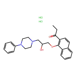 2-Propanol, 1-(4-phenylpiperazinyl)-3-(2-propionylnaphthyloxy)-, dihydrochloride structure