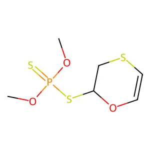 Phosphorodithioic acid, S-2,3-dihydro-1,4-oxathiinyl O,O-dimethyl ester structure