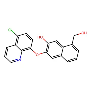 8-Quinolinol, 5-chloro-3'-hydroxy-2'-naphthoate structure