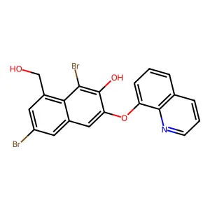 8-Quinolinolium 4',7'-dibromo-3'-hydroxy-2'-naphthoate structure