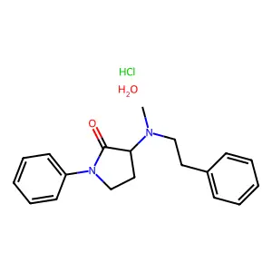2-Pyrrolidinone, 3-(N-methyl-N-phenethylamino)-1-phenyl-, hydrochloride, hydrate structure