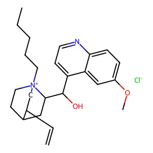 9-Hydroxy-6'-methoxy-1-pentylcinchonan-1-ium chloride structure