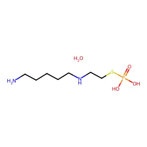 Phosphorothioic acid, S-(2-((5-aminopentyl)amino)ethyl) ester, hydrate structure