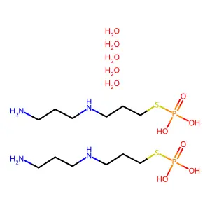 Phosphorothioic acid, S-(2-((3-aminopropyl)amino)propyl) ester, hydrate (2:2:5) structure