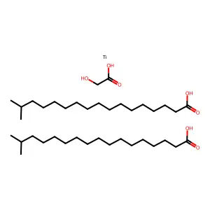 Titanium, (2-(hydroxy-kappaO)acetato(2-)-kappaO)bis(isooctadecanoato-kappaO)- structure