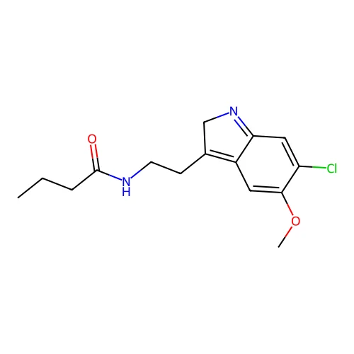 Butyramide, N-(2-(6-chloro-5-methoxy-3-indolyl)ethyl)- structure