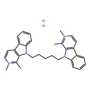 2H-Pyrido(3,4-b)indolium, 9,9'-(1,5-pentanediyl)bis(1,2-dimethyl-, dibromide structure