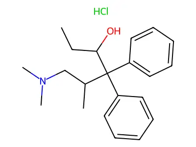 6-Dimethylamino-4,4-diphenyl-5-methyl-3-hexanol hydrochloride structure