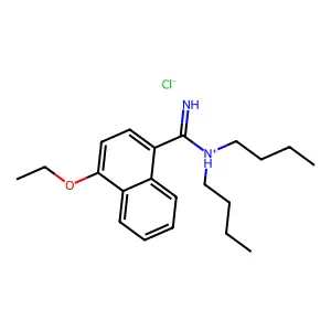 N,N-Dibutyl-4-ethoxynaphthalene-1-carboximidamide--hydrogen chloride (1/1) structure