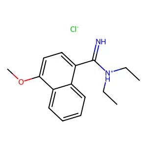 N,N-Diethyl-4-methoxynaphthalene-1-carboximidamide--hydrogen chloride (1/1) structure