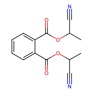 1,2-Benzenedicarboxylic acid, 1,2-bis(1-cyanoethyl) ester structure