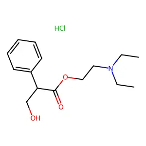 2-(Diethylamino)ethyl 3-hydroxy-2-phenylpropanoate--hydrogen chloride (1/1) structure