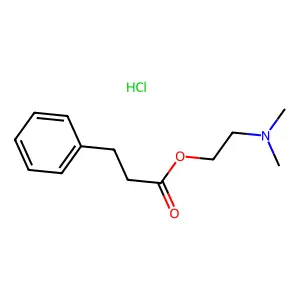 Propionic acid, 3-phenyl-, 2-dimethylaminoethyl ester, hydrochloride structure