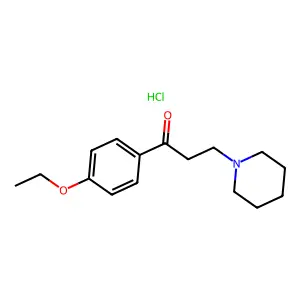 Propiophenone, 4'-ethoxy-3-piperidino-, hydrochloride structure