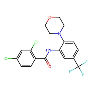 2,4-dichloro-N-[2-morpholin-4-yl-5-(trifluoromethyl)phenyl]benzamide structure