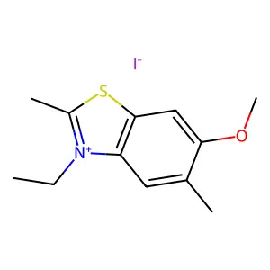 Benzothiazolium, 3-ethyl-6-methoxy-2,5-dimethyl-, iodide (1:1) structure