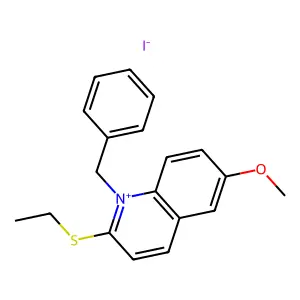 Quinolinium, 2-(ethylthio)-6-methoxy-1-(phenylmethyl)-, iodide (1:1) structure