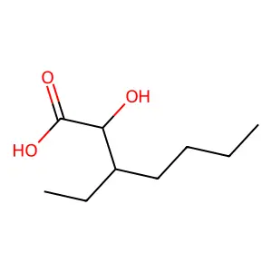 3-Ethyl-2-hydroxyheptanoic acid structure