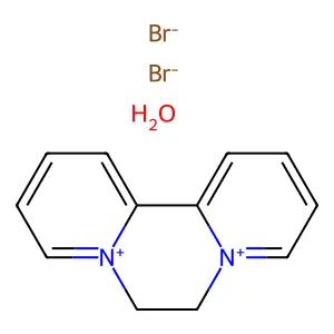 Diquat dibromide monohydrate structure
