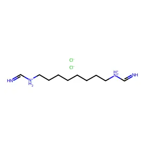 N,N''-Octane-1,8-diyldimethanimidamide--hydrogen chloride (1/2) structure