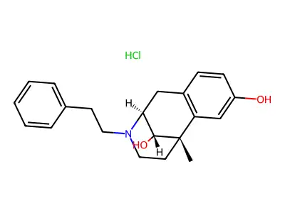 alpha-2',9-Dihydroxy-2(N)-phenethyl-6,7-benzomorphan hydrochloride structure