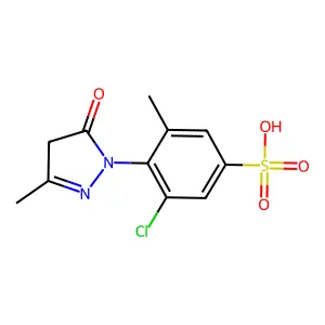 5-Chloro-6-(4,5-dihydro-3-methyl-5-oxo-1H-pyrazol-1-yl)toluene-3-sulphonic acid structure