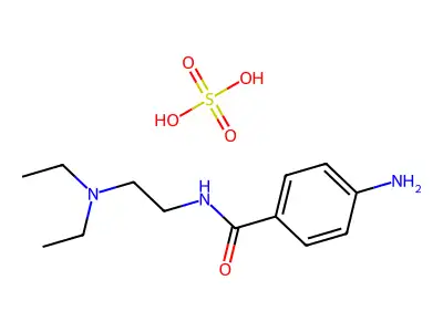 2-[(4-Aminobenzoyl)amino]ethyl-diethylazanium;hydrogen sulfate structure