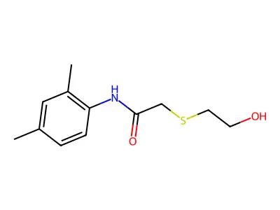 N-(2,4-dimethylphenyl)-2-[(2-hydroxyethyl)sulfanyl]acetamide structure