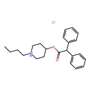 1-Butylpiperidin-4-yl diphenylacetate--hydrogen chloride (1/1) structure