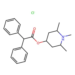 Acetic acid, diphenyl-, 4-(1,2,6-trimethylpiperidyl)ester, hydrochloride structure