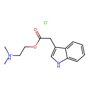 2-(Dimethylamino)ethyl (1H-indol-3-yl)acetate--hydrogen chloride (1/1) structure