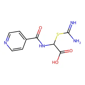 Acetic acid, ((aminoiminomethyl)thio)((4-pyridinylcarbonyl)amino)- structure