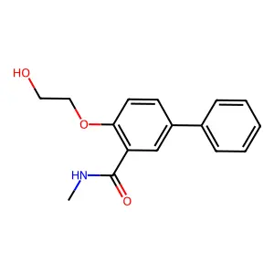 Benzamide, 2-(beta-hydroxyethoxy)-N-methyl-5-phenyl- structure