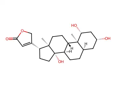 1,3,14-Trihydroxycard-20(22)-enolide structure