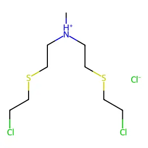 Diethylamine, 2,2'-bis(2-chloroethylthio)-N-methyl-, hydrochloride structure