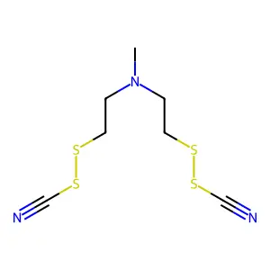 Diethylamine, 2,2'-bis(cyanodithio)-N-methyl-, hydrochloride structure