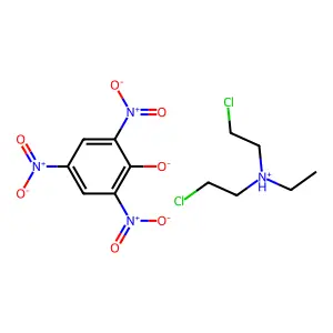 Diethylamine, 2,2'-dichloro-N-ethyl-, picrate structure
