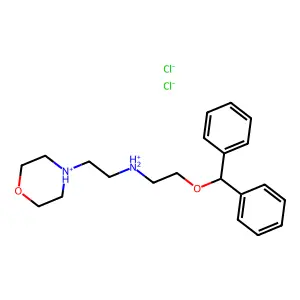 Diethylamine, beta-(diphenylmethoxy)-beta'-morpholino-, dihydrochloride structure