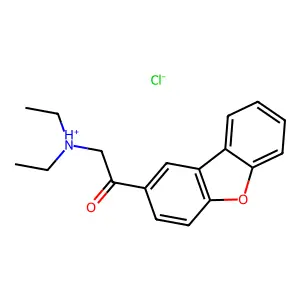 2-Dibenzofurancarbonylmethylamine, N,N-diethyl-, hydrochloride structure