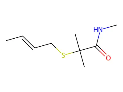 2-[(2-Butenyl)thio]-N,2-dimethylpropionamide structure